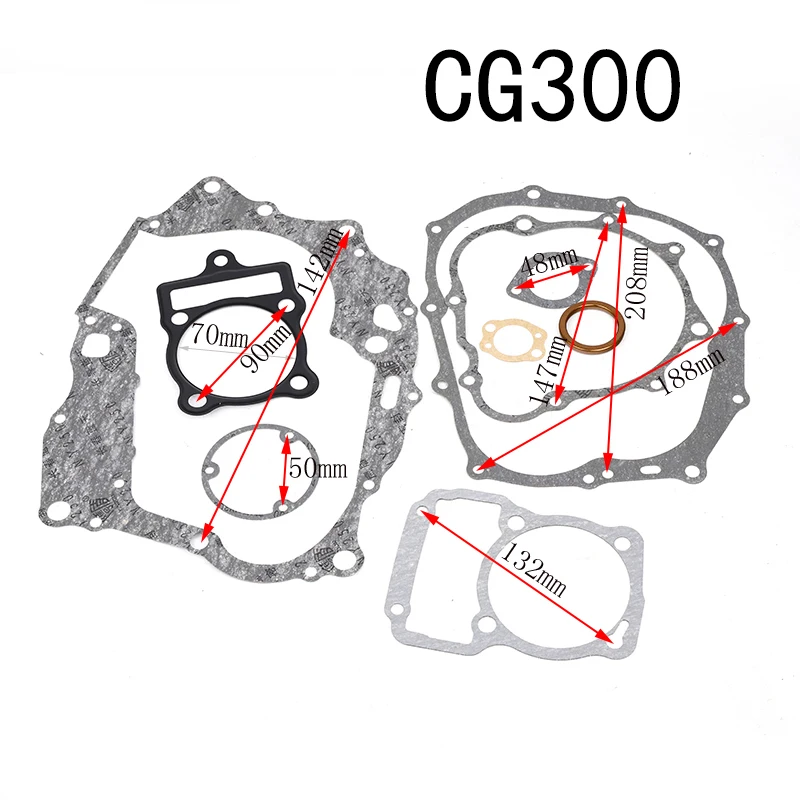 Motorcycle Cylinder Head Gasket For CG125 XR125L CG150 CG200 CG250 CG300 CG350 Zongshen Loncin Lifan Engine Gasket