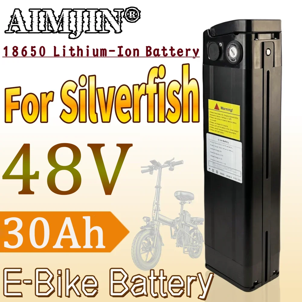 18650 For Silver Fish 48V 30Ah Li-ion Battery with BMS Aluminum Case Anti-theft Lock