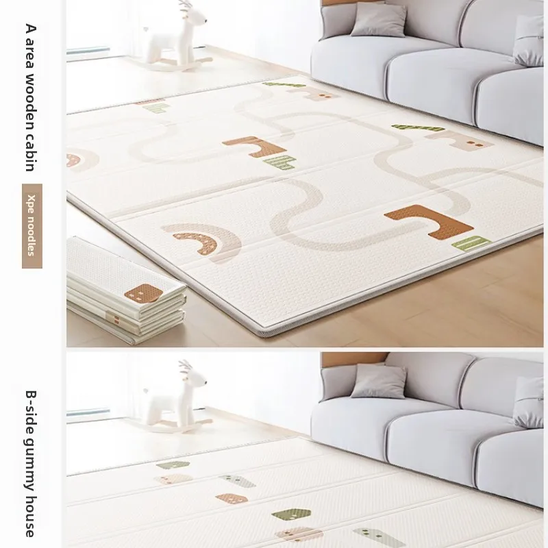 الرضع تلعب حصيرة طوي المضادة للبكتيريا XPE حصيرة للزحف تصميم على الوجهين امتصاص الصدمات وتنفس التعليمية الكلمة حصيرة #6