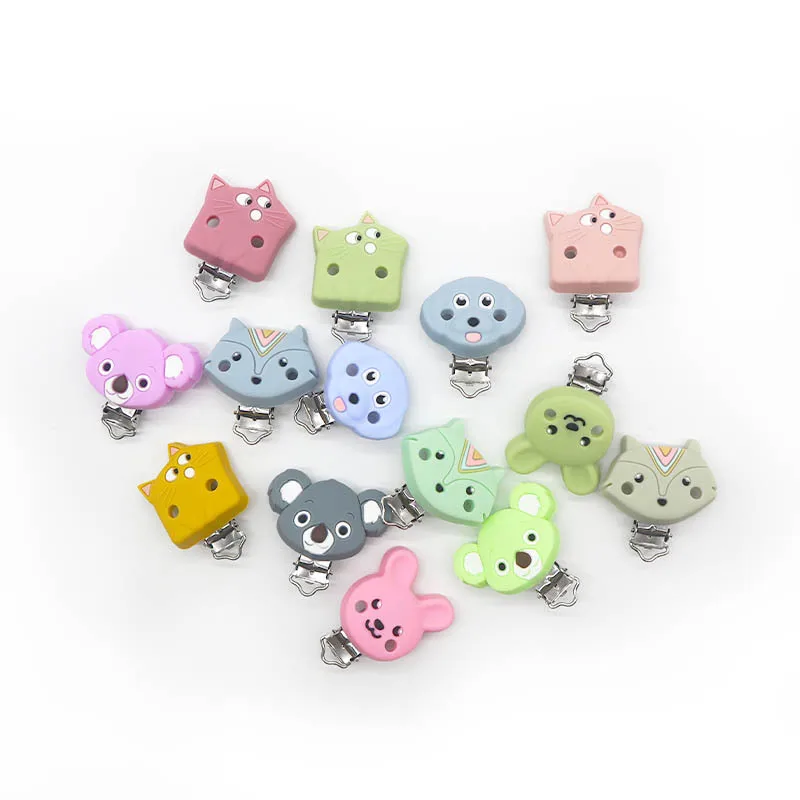 10 قطعة لهاية سيليكون سلسلة مقاطع DIY بها بنفسك ألعاب التسنين للأطفال عضاضة كليب قلادة حبة أداة Nurs هدية الحلمة ملحقات السلسلة