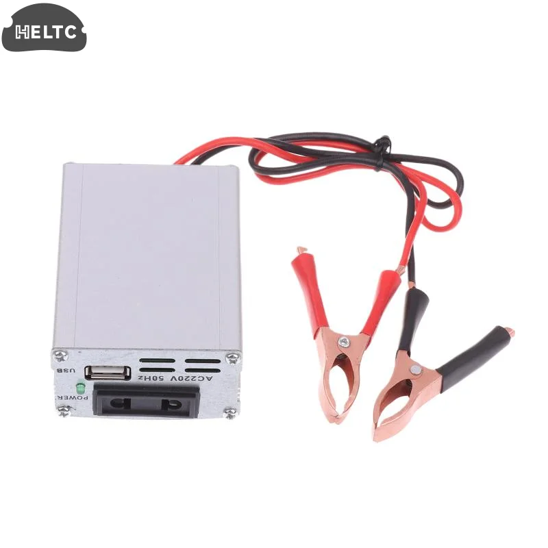 220W Power Inverter Car Mounted Solar Inverter USB Voltage Transformer Portable DC 12V To AC 220V Conversion USB Battery Clip
