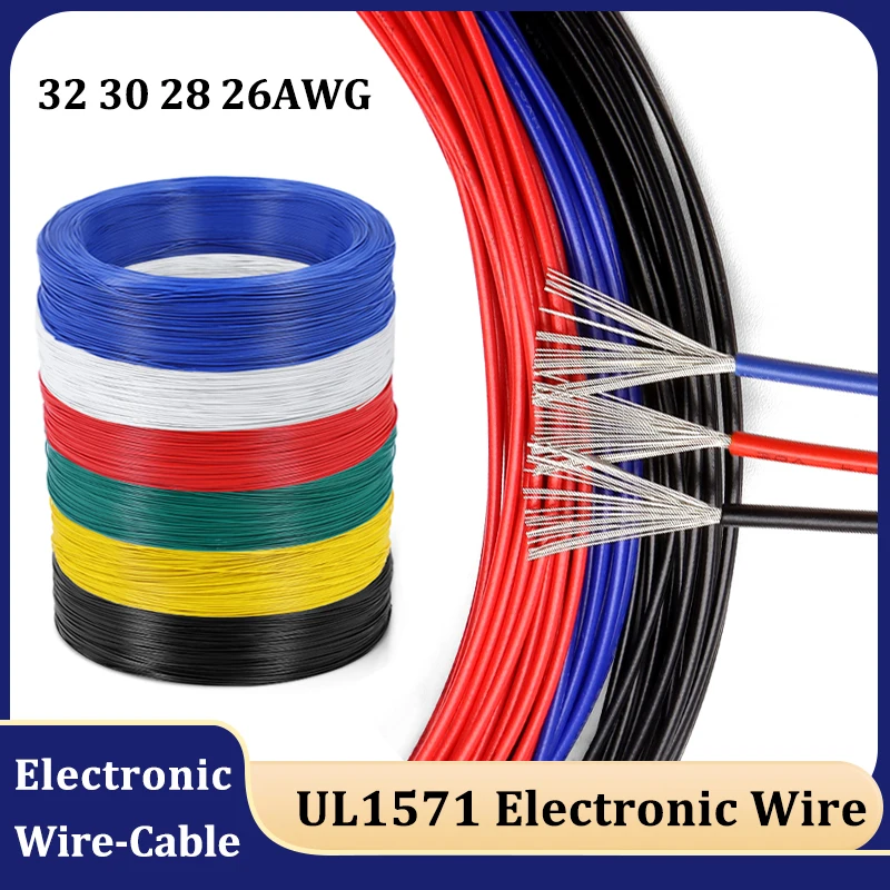

5 - 500m UL1571 Electronic Wire 32 30 28 26AWG PVC Insulated Tin-plated Copper Environmental Flexible Cable DIY LED Line Connect