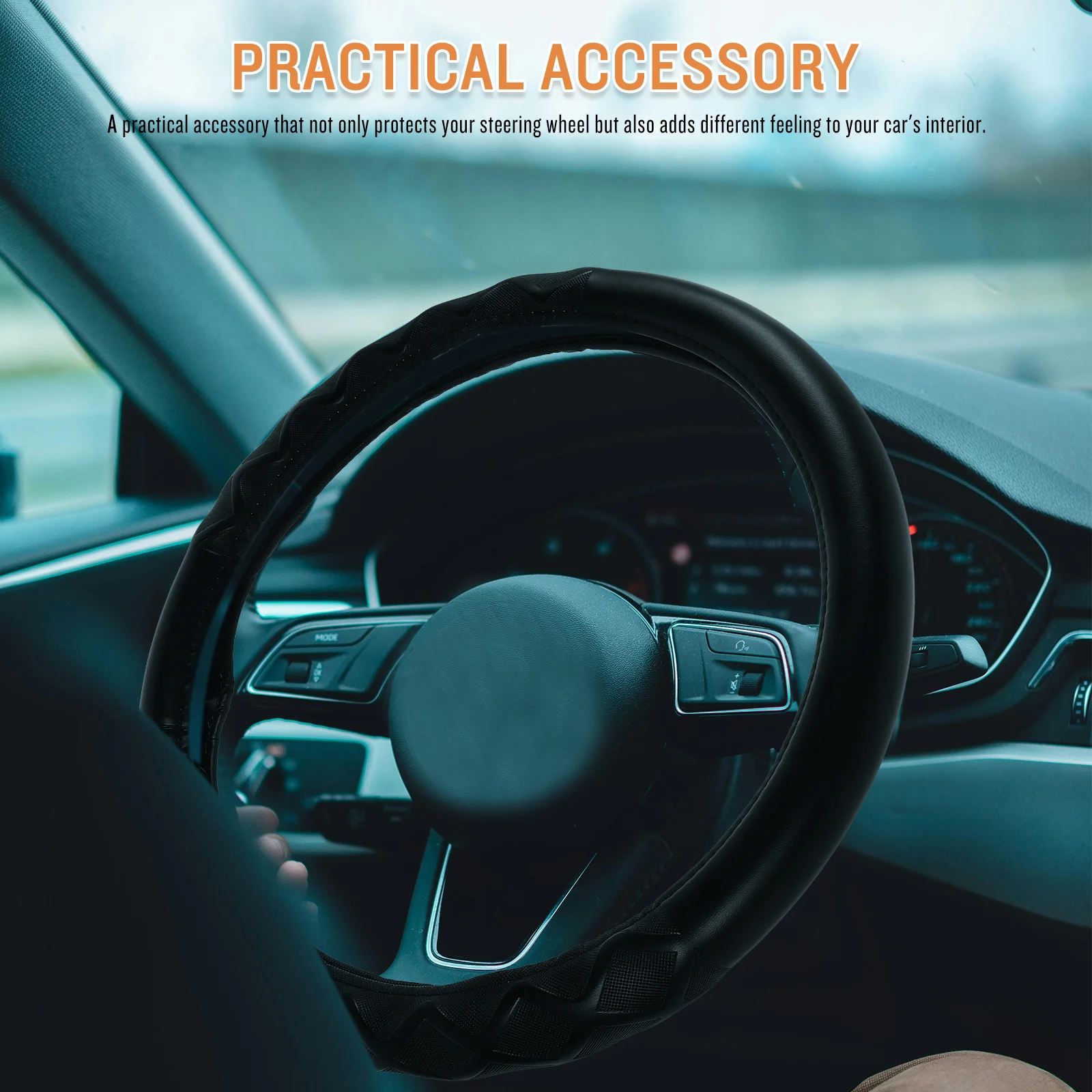

Элегантный дизайн, чехол на руль автомобиля, практичная защита для улучшения вождения и стильный чехол на руль автомобиля