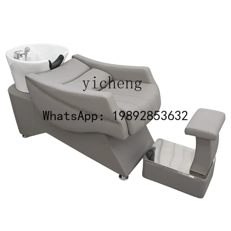 MR  high-end barber shop shampoo bed hair salon special hair flushing bed half lying shampoo  ceramic basin shampoo bed