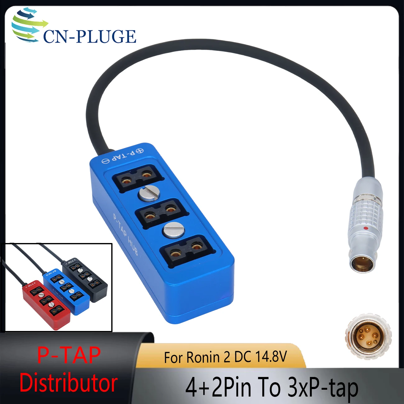 for DJI Ronin 2 DC 14.8V 4+2Pin Power Supply to Three P-tap Mother Power Distributor cables,  with screw mounting