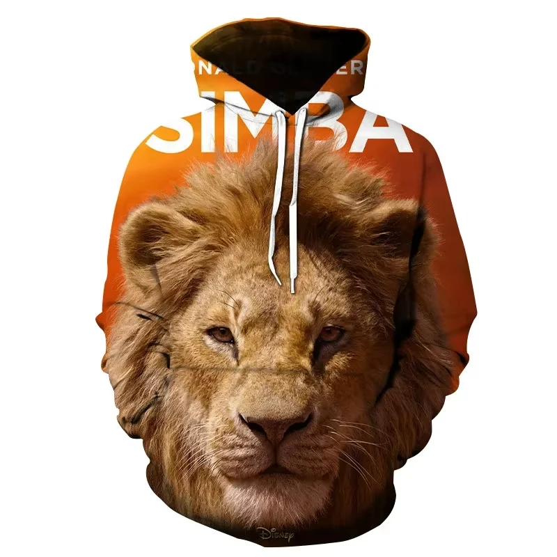 جديد حار بيع الموسم 3D الأسد الطباعة الرقمية فضفاض زوجين الرجال هوديي البلوز الشارع الشهير طفل هوديي المرأة هوديي #4