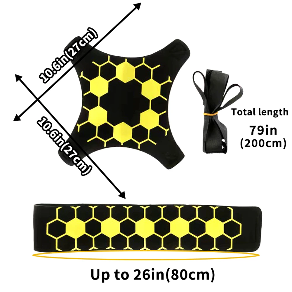 Alat Latihan Sepak Bola/Bola Voli/Rugby, Latihan Tendangan dan Lemparan Solo, Alat Bantu Latihan Kontrol Keterampilan, Sabuk Pinggang yang Dapat Disesuaikan untuk Anak-Anak
