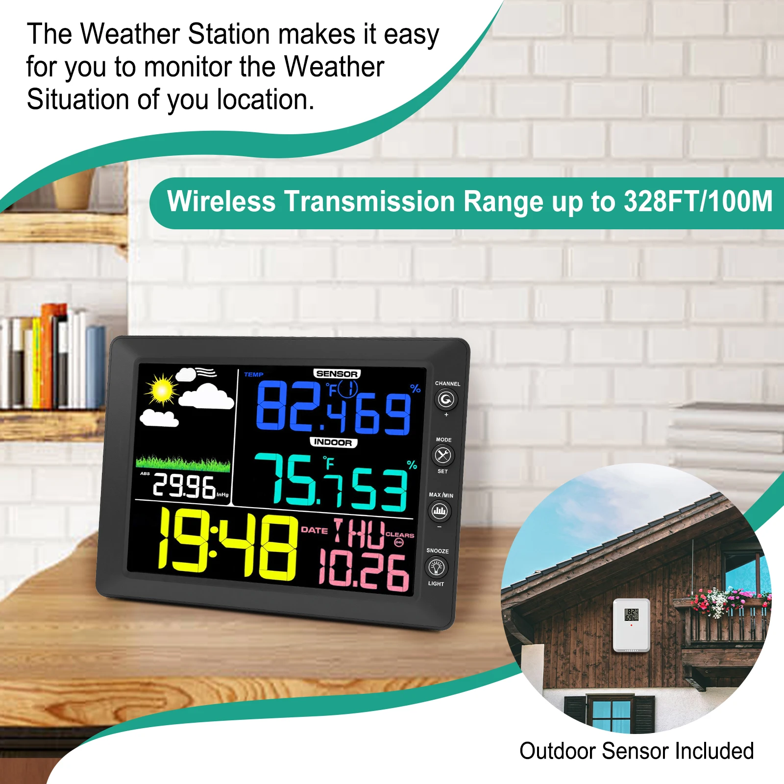 Wireless Weather Station with - Garden Weather Station ulasan dan harga