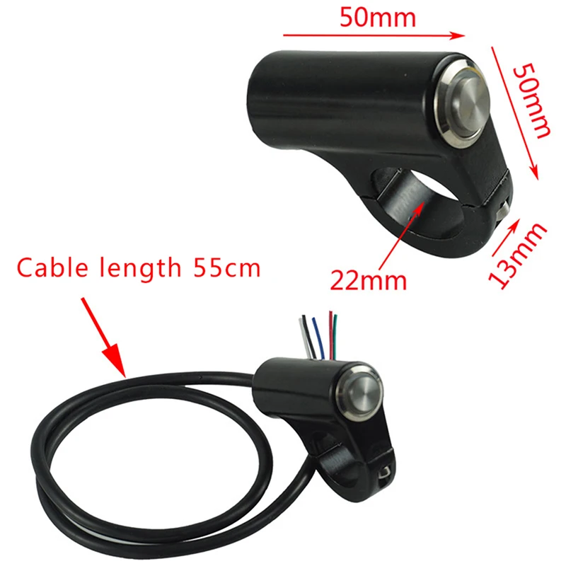 22MM Aluminum Alloy Motorcycle Switch Handlebar Fog Light Motorbike Horn Push Turn Signal Button Waterproof Switches Start 12V image 6