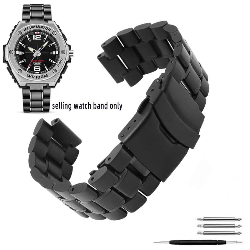 Metal Watch Strap For Casio MWA-100HD-1A MWD-100H MWA-100HD Stainless Steel Watchband For Men Bracelet Wristband 20mm  bracelet