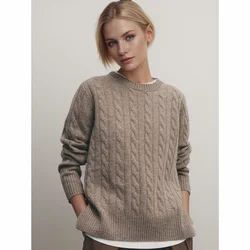 Cos Lris 2024 Simple and Sweet Commuting Style Round Neck Solid Color Sweater Knitted Sweater for Women 05719539715