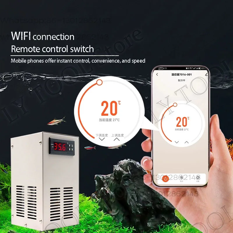 20L / 35L LCD Display Aquarium Water Chiller Pond Cooling Device Fish Tank Constant Temperature Cooling Equipment with pump