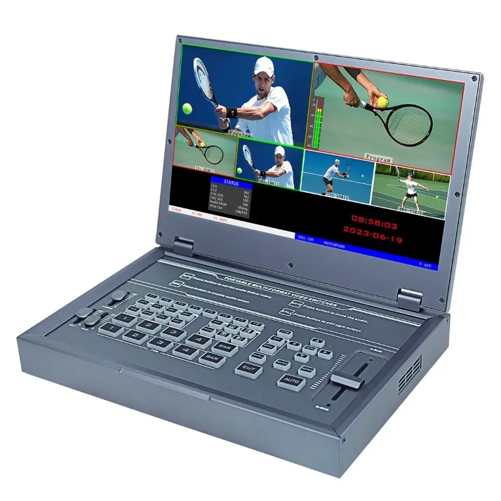 

HDS9125 New 5-CH Switcher 4 HMDI 1 DP OBS Stream Video Radio & TV Broadcasting Equipment