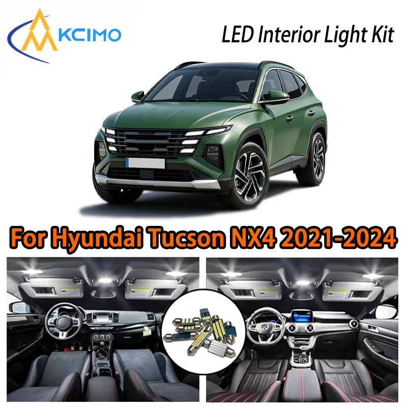 

For Hyundai Tucson NX4 2021-2024 LED Interior Lights, Car Atmosphere Lamp Kit, Super Bright White Ice Blue