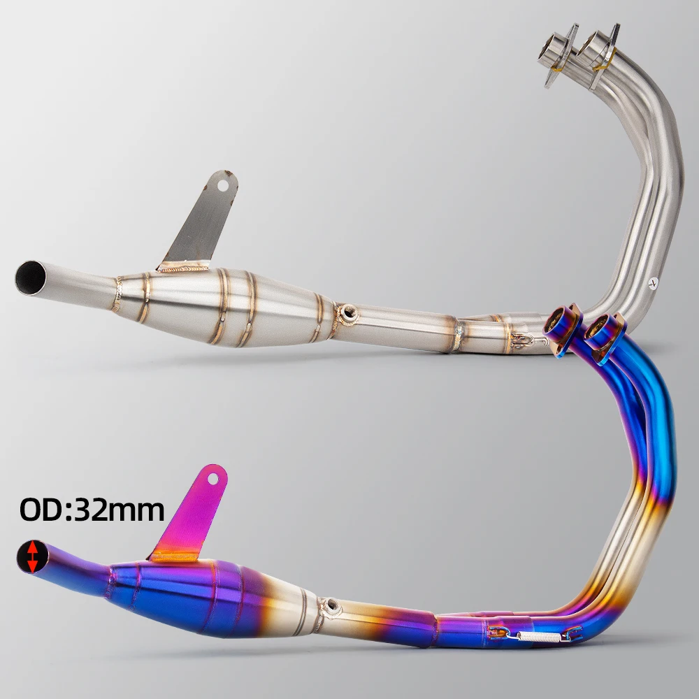 

Для YAMAHA YZF R3 R25 MT03 2015-2025 мотоциклетная выхлопная передняя труба из нержавеющей стали, оригинальный интерфейс, комплект глушителя без шнуровки