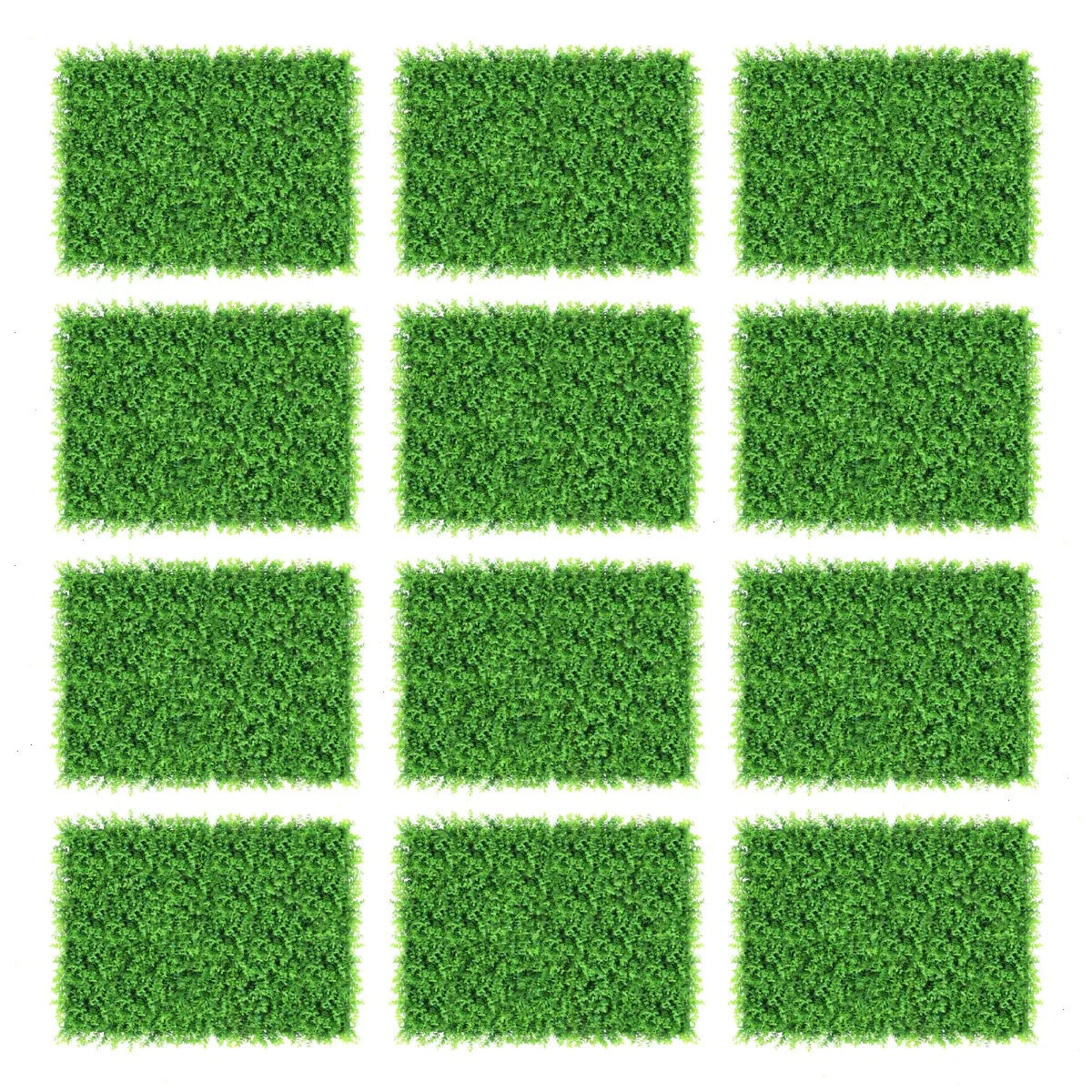 12 Pcs 23.6x 15.7x 1.5 inch Artificial Hedge Plant, Grass Wall,  Green Faux Plant Wall, High Density PE, for Privacy Fence, Garden Decor, Wall Decoration, Home, Wedding