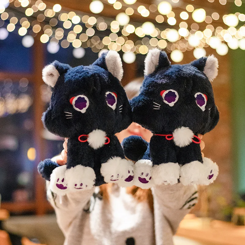 

25cm Cute Anime Scaramouche Cat Plush Toys Genshin Impact Wanderer Pet Cosplay Cartoon Kitty Stuffed Dolls Kids Birthday Gift