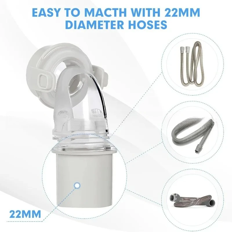 Swivel Elbow Connector for ResMed AirFit F20 F30 Masks, Replacement Rotating Tube Adapter CPAP Accessories
