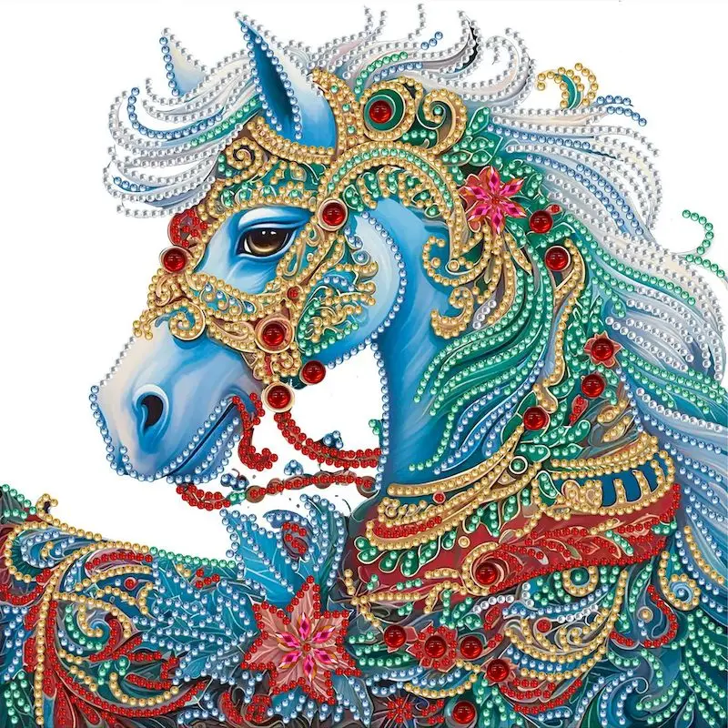 

GATYZTORY Special Shape Diamond Art Kits for Beginners and Adults,DIY Horse Diamond Art Painting Kits for Home Wall Decoration
