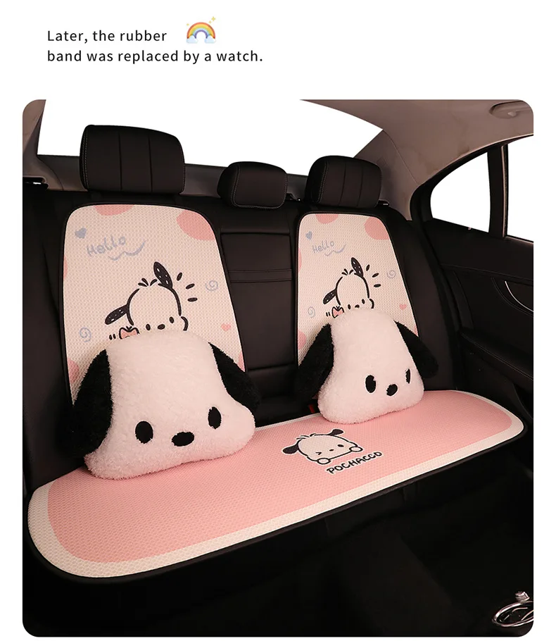 New Cartoon Car Seat Cushion Protector Cute Breathable Ice Silk Fashion Car Seat Cushion Cover Non Sweat Interior Accessories