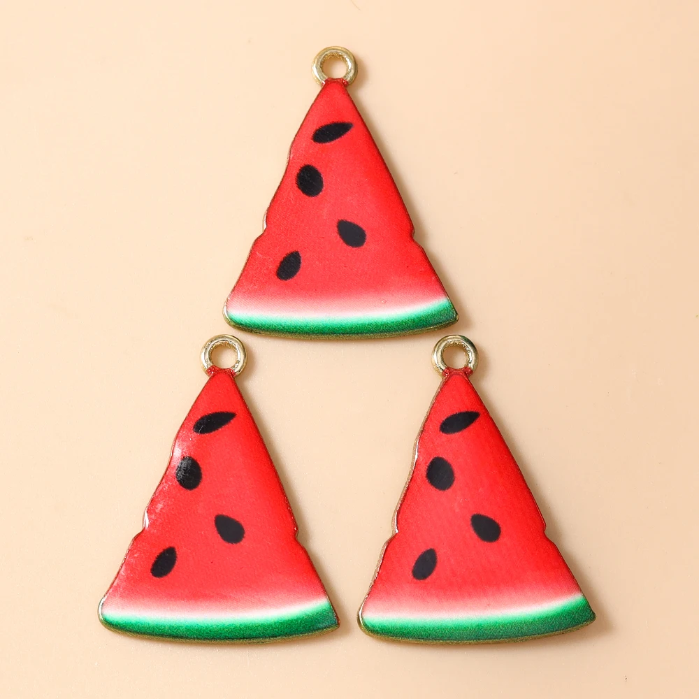 Leslie 20 Stück Charms Frucht Wassermelone Apfel Erdbeere Zitrone Anhänger für DIY-Bastelarbeiten Handgemachter Modeschmuck – Detail 10