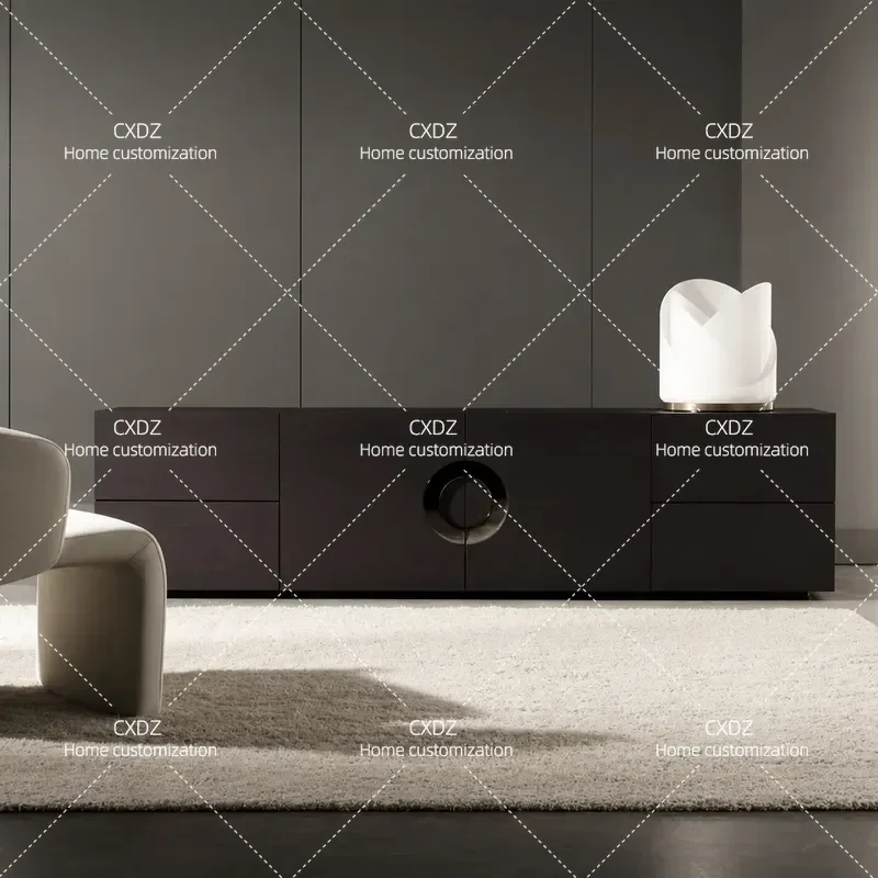 Modern Minimalist TV Cabinet Low Floor Storage Unit for Living Room Light Luxury Style Media Console Locker Furniture