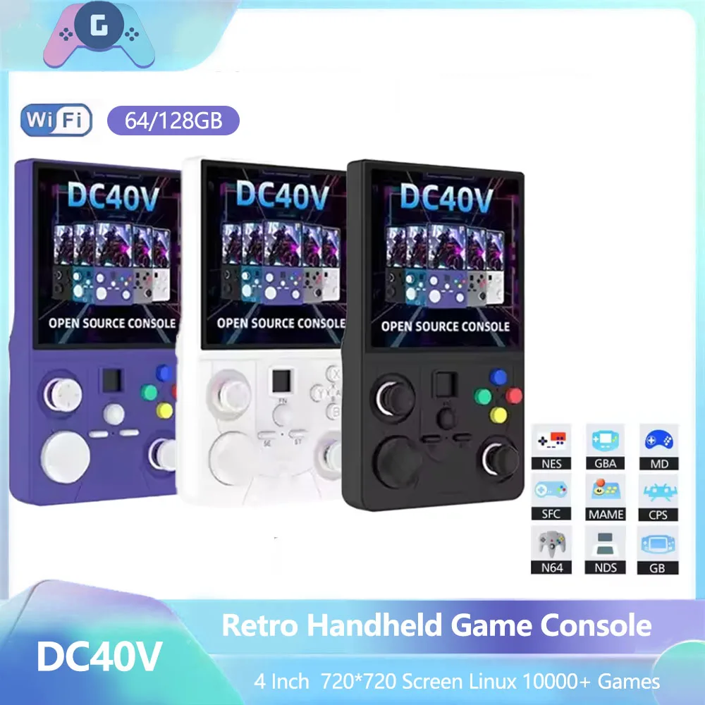 

Hot Retro Mini Portable DC40V Handheld 4inch Fun Games Linux System 64GB 128GB Video Gaming Players