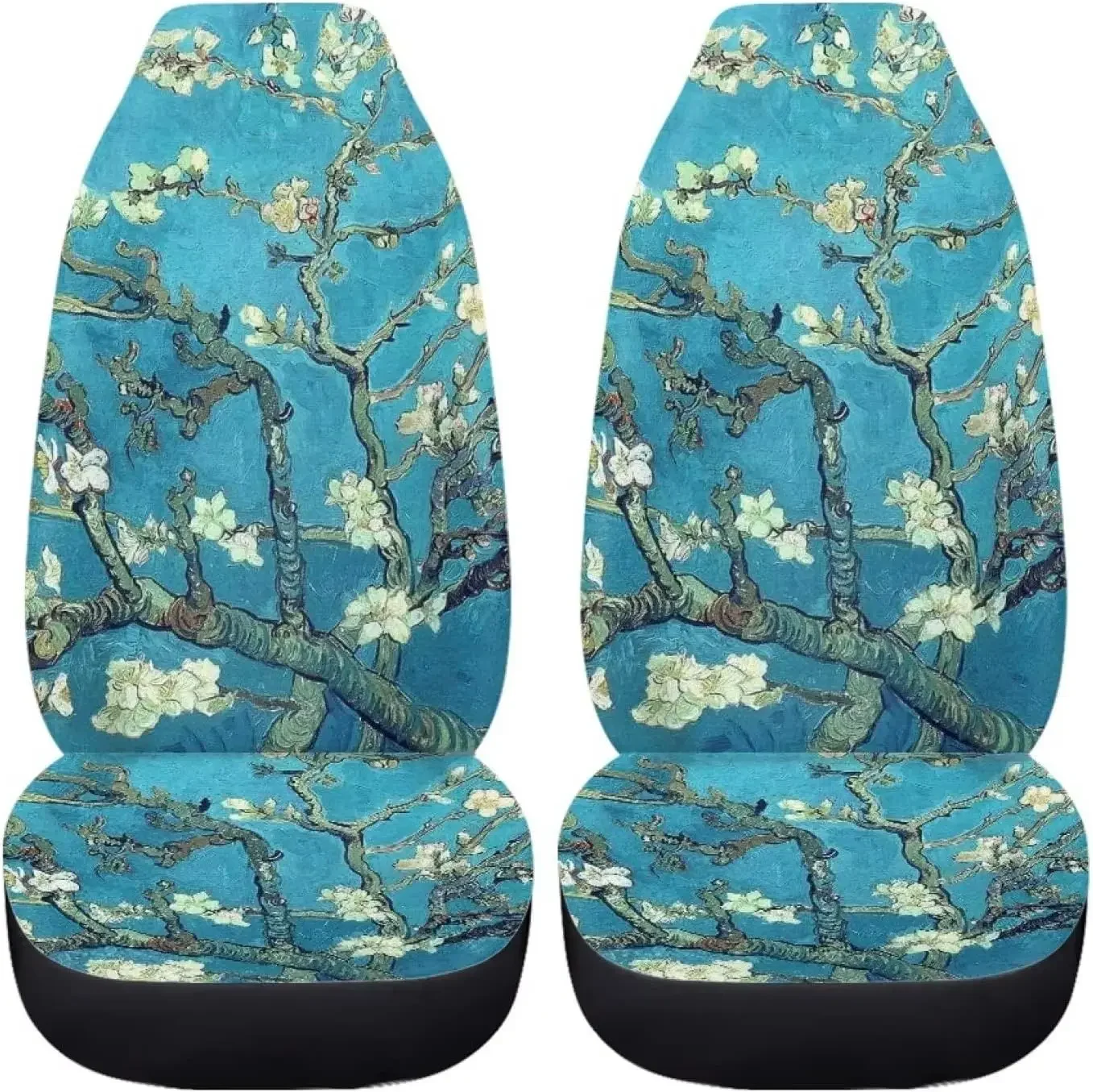 Van Gogh Almond Blossom Flower Car Seat Covers for Women Car Seat Mat Covers Protector Cushion Universal Fit Sedan Truck SUV