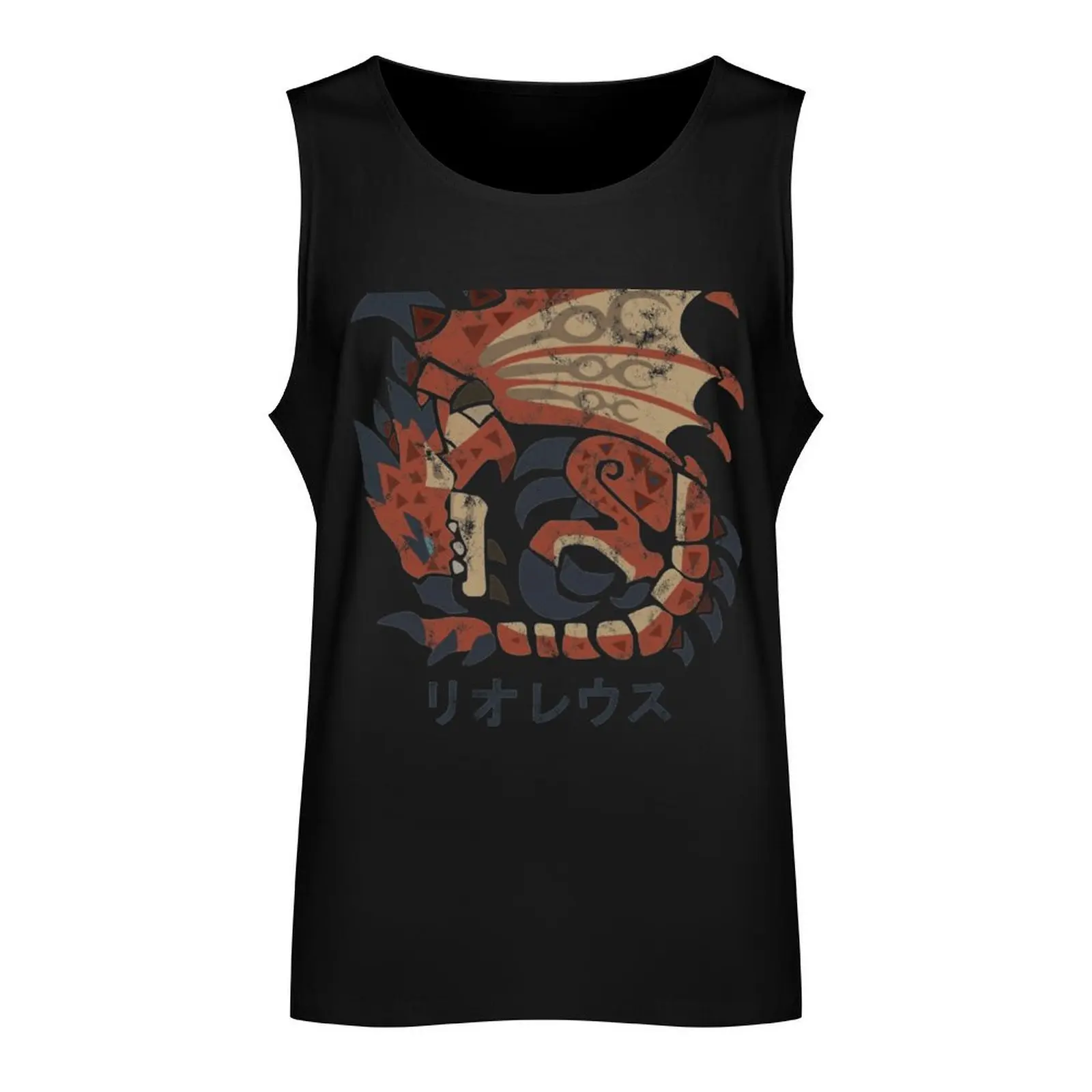 Monster Hunter World Rathalos Kanji Icon Tank Top gym shirt men gym Men's t-shirts bodybuilding t shirt Men's gym t-shirt