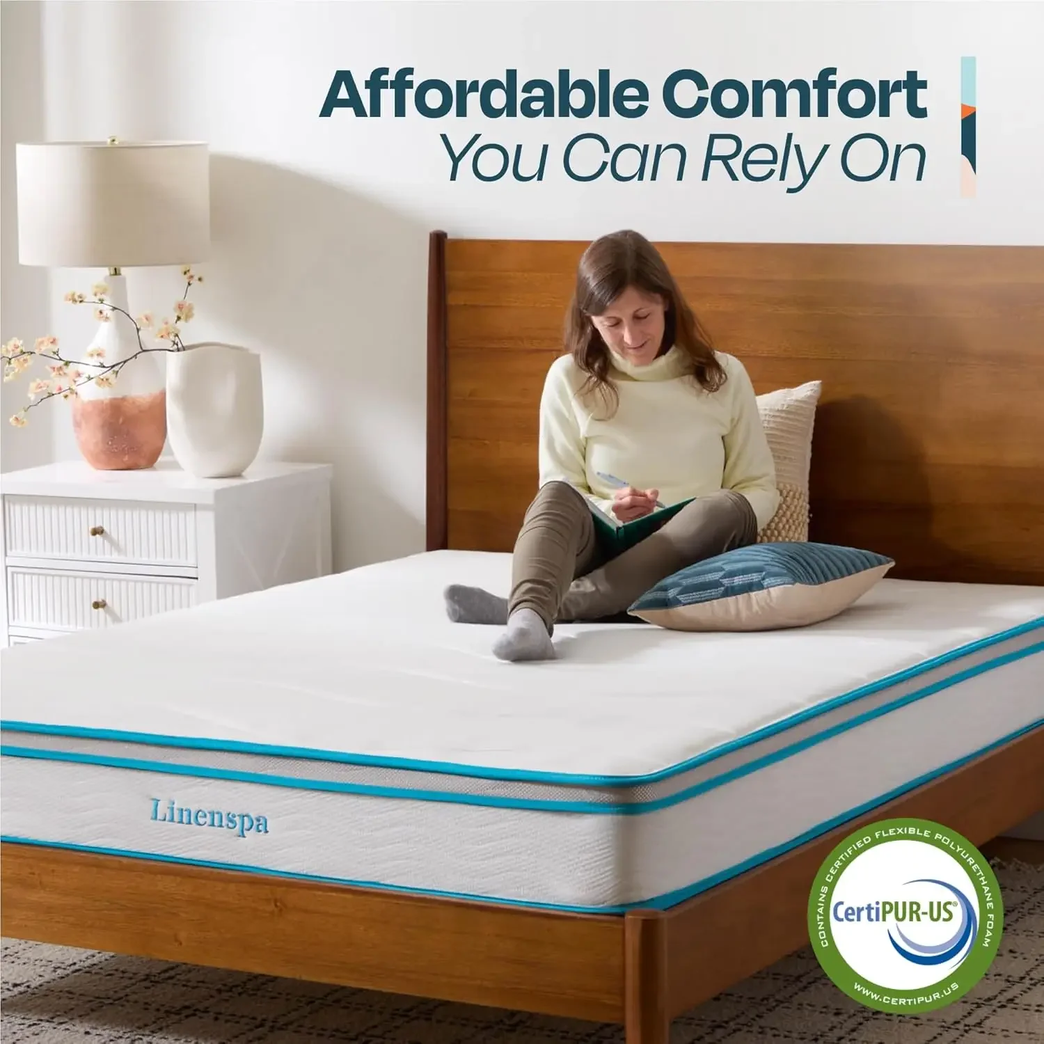 8 Inch Memory Foam and Spring Hybrid Mattress - Medium Firm Feel - Bed in a Box - Quality Comfort and Adaptive Support