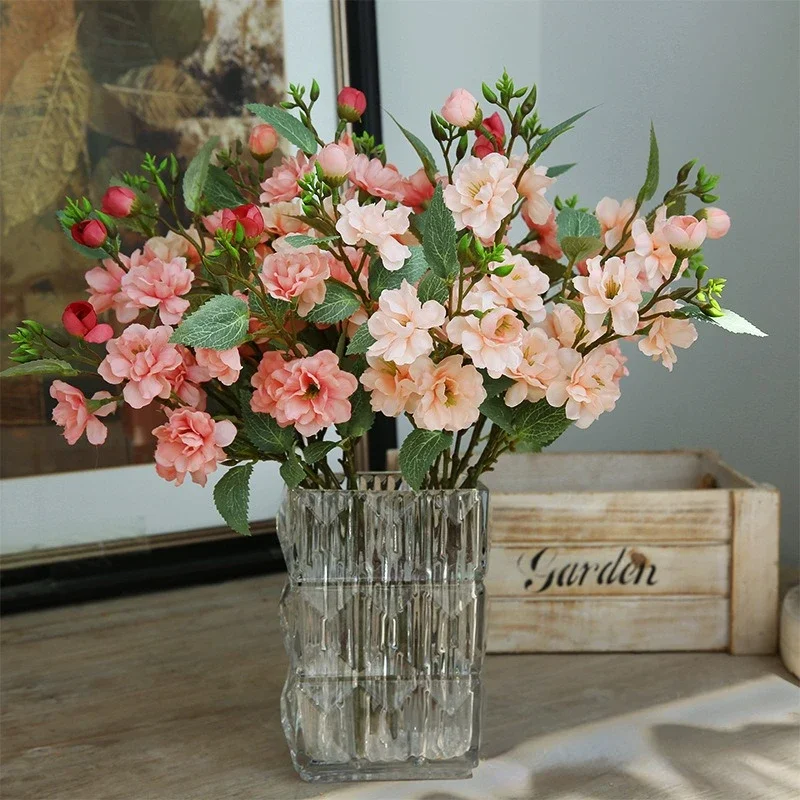 45cm 5 Frok Camellia Silk Flowers for Home Table Wedding Home Decoration Flower Arrangement Plantas Artificiales Para Decoracion