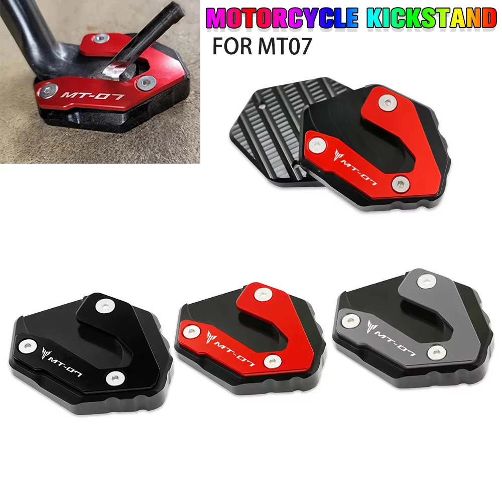For Yamaha MT-07 MT07 MT 07 FZ-07 FZ07 XSR700 2014-2021 Motorcycle CNC Kickstand Extension Plate Foot Side Stand Enlarger Pad