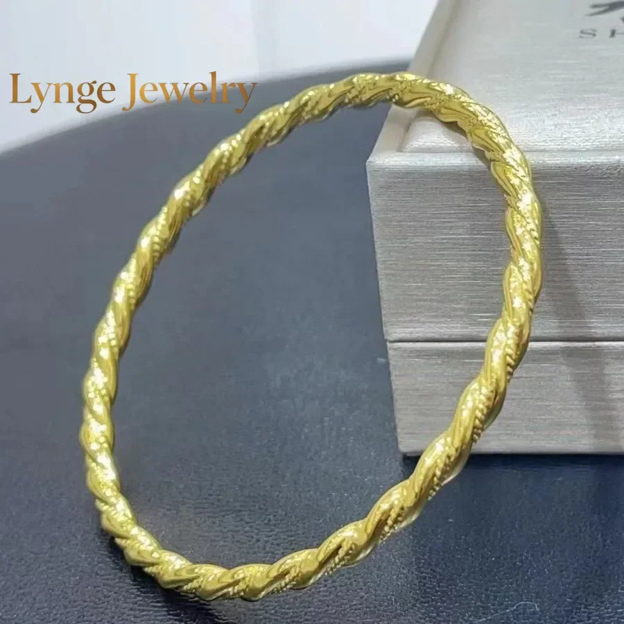 

Lynge Jewelry Real 18k Golden Fried Dough Twists Bracelet for Woman 18K No Demolding Fine Jewelry Luxury High-quality Bracelet