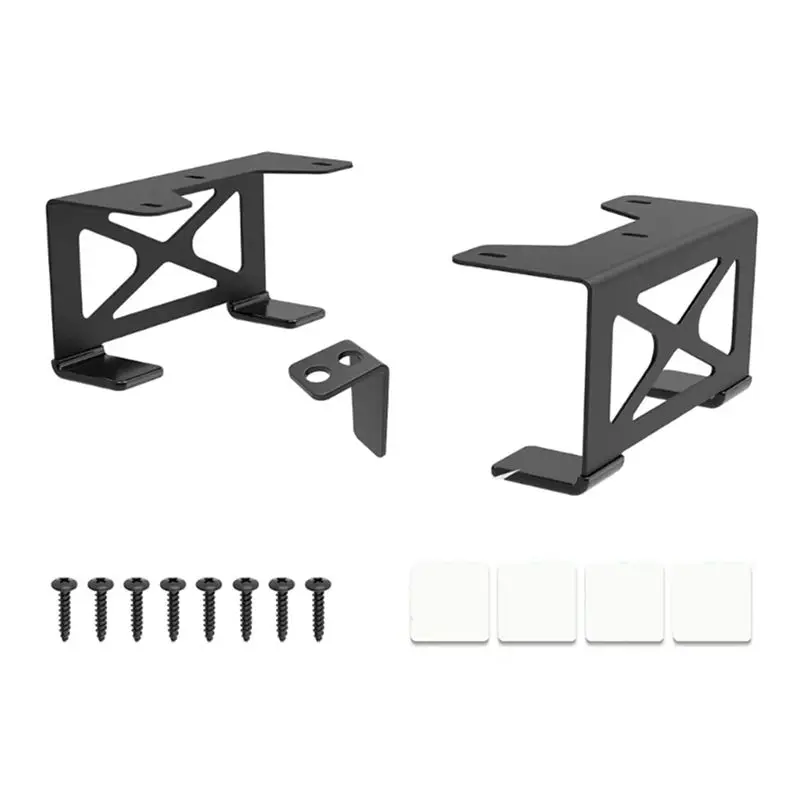 A42T-Adjustable Secure Rack Gaming Console Organizers Under Desk Desktop PC Bracket Storage Holder For Game Systems
