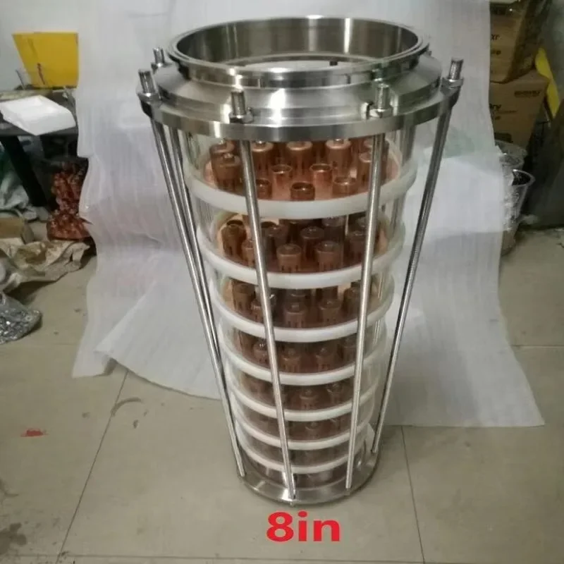 8in 8plates glass Copper bubble plate in distiller column