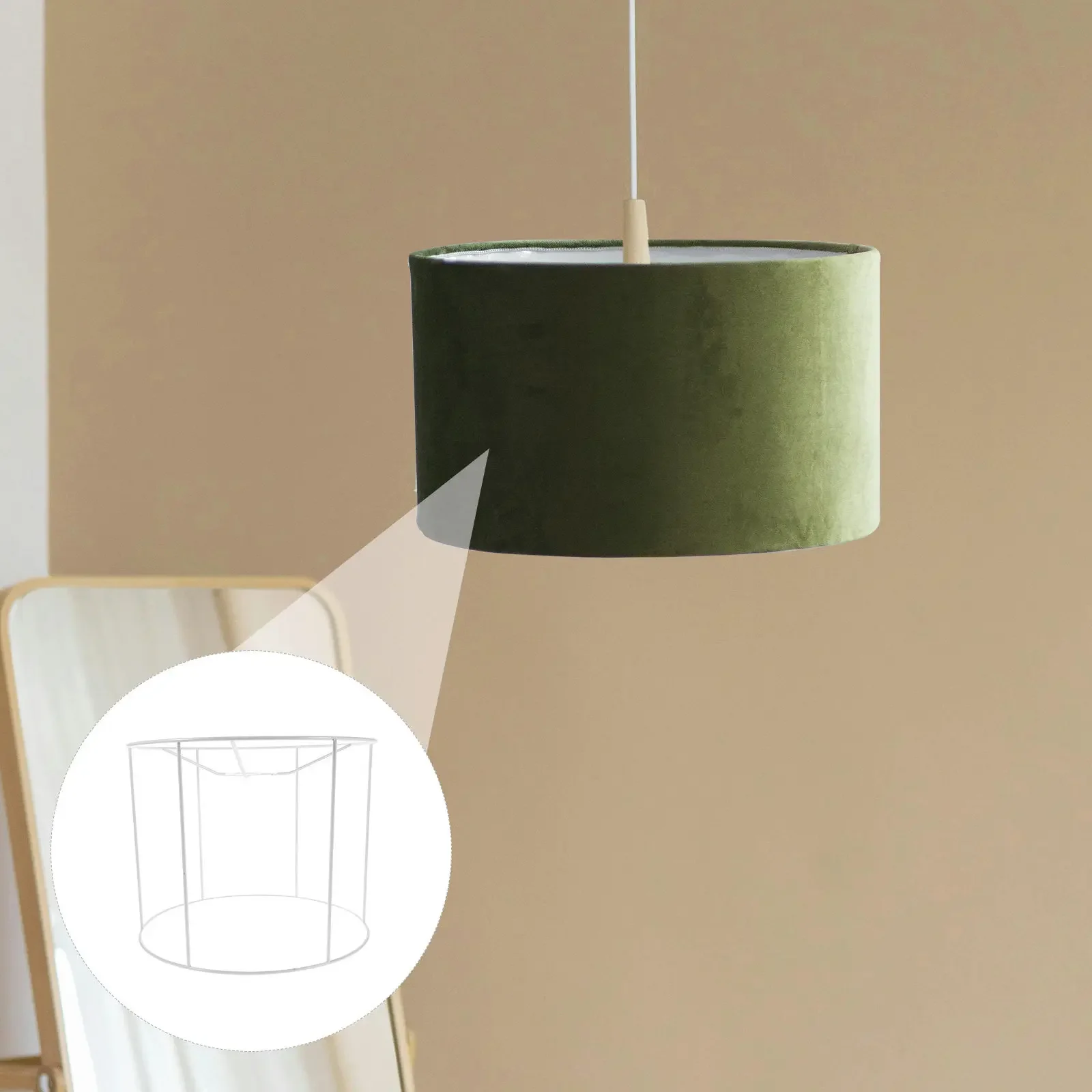 Iron Lamp Shade Frame Round Sturdy Design 28x28x21.8cm E27 Light Bulb Holder for DIY Lampshade Assembly Modern Industrial