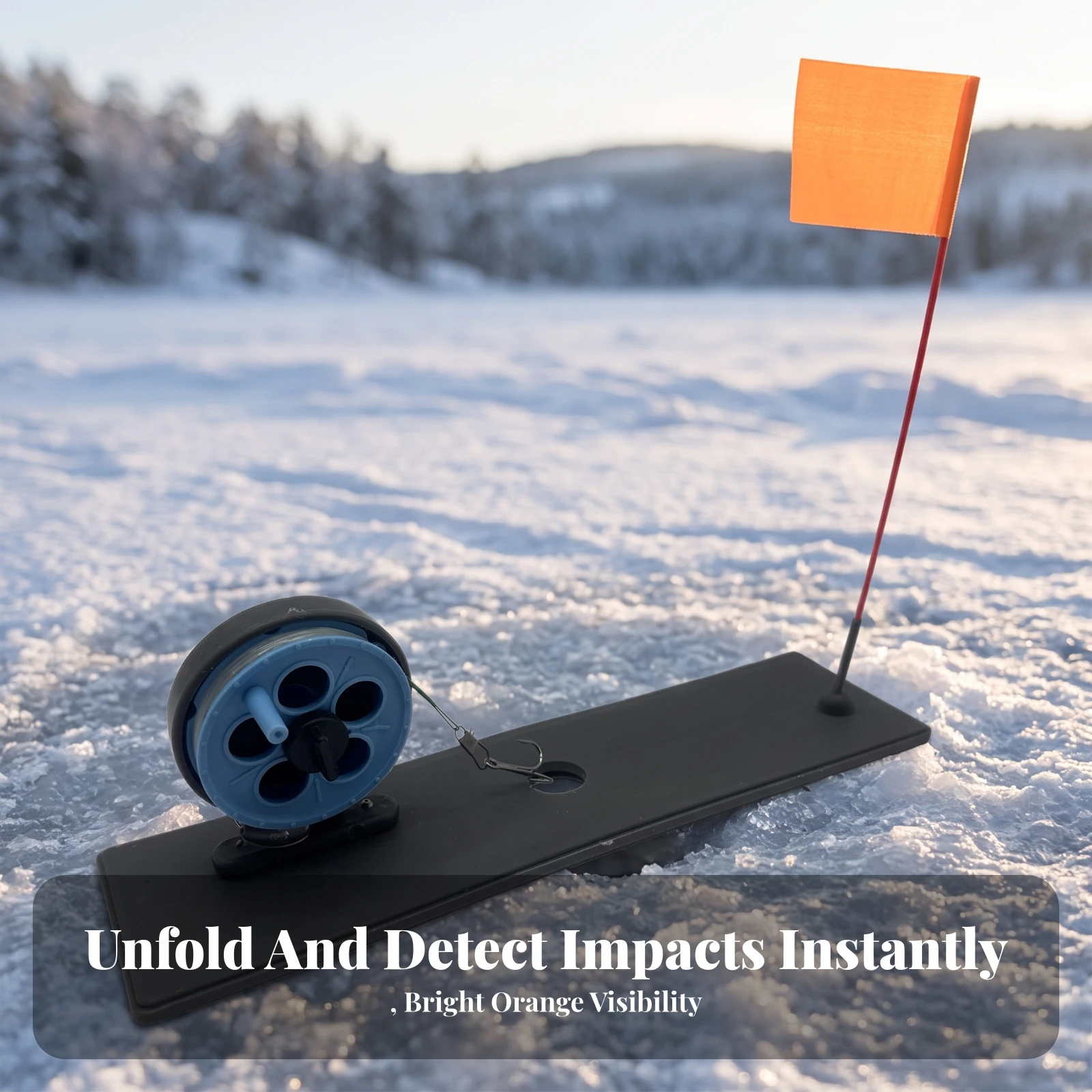 Ice Fishing Ice Fishing Rig High-Visibility Ice Fishing Flag Ice Fishing Rig with Flag Portable Strike Indicator Lightweight view 3