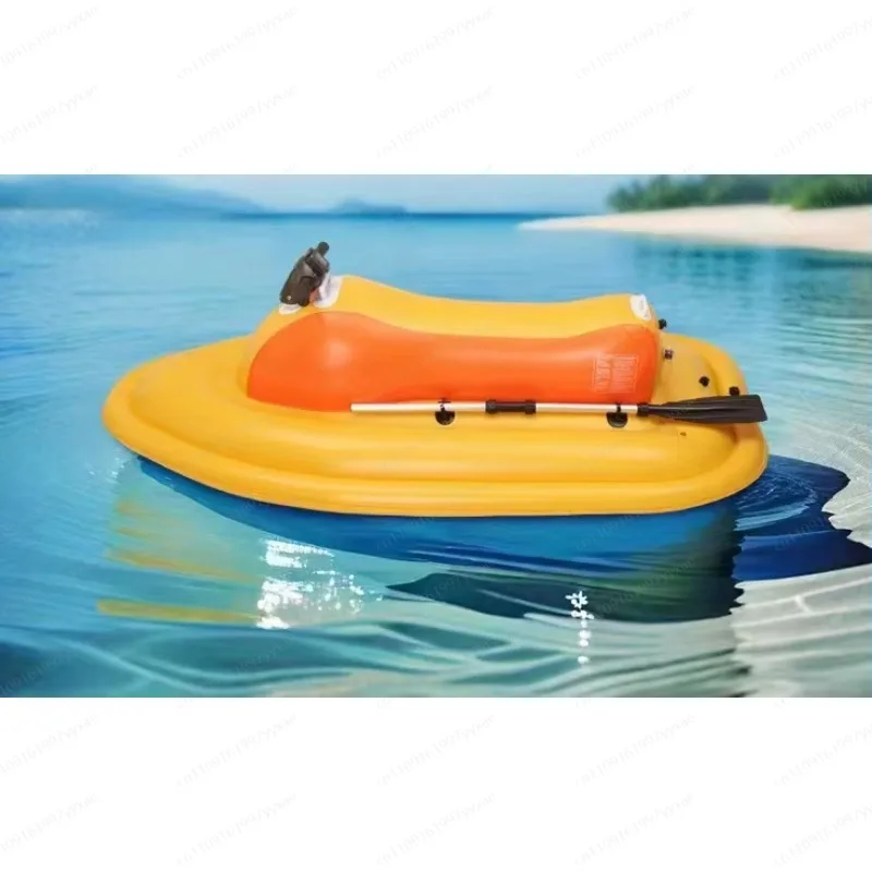 RC Electric Inflatable Floating Boat, Remote Control Motor Boat with Propeller for Water Play