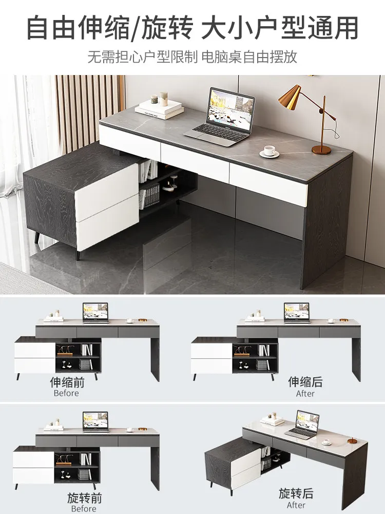 Corner Slate Desk Light Luxury Modern Student Writing Computer Desk
