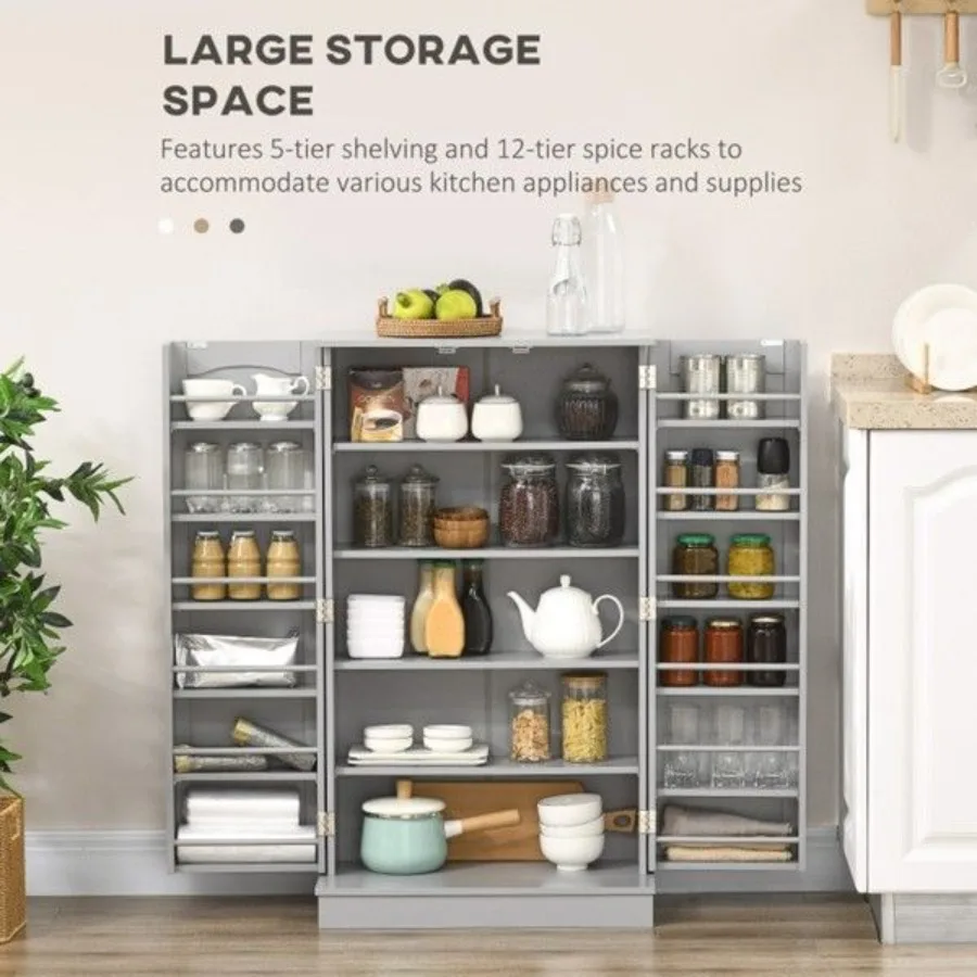 

Simple Triamine Adjustable Shelves Sideboard With Door Cabinet White GrayAS