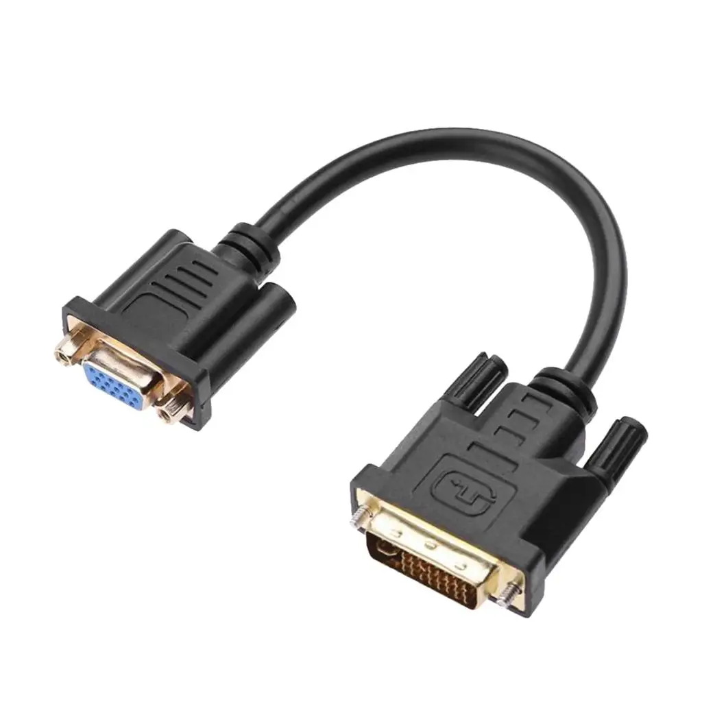 23cm DVI 24+5 Male to VGA Female M / F Adapter Cable Video Monitor Converter