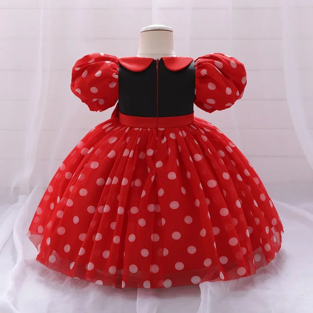 

Polka Dot Girls Christmas Dress for Kids Bow Tulle Tutu Princess Wedding Birthday Party Girl Dresses Red Xmas Birthday Costumes