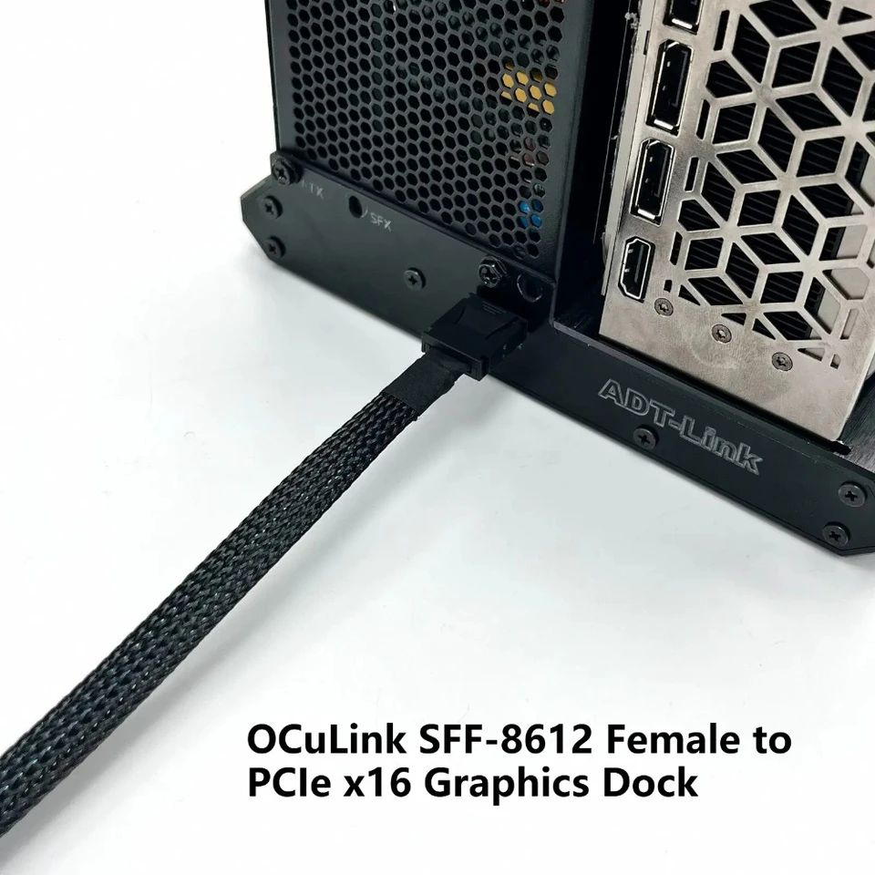 OCuLink eGPUドック PCIe 4.0 X4 64Gbps SFF-8612 to X16 RTX4090