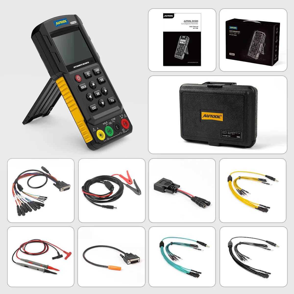 Factory AUTOOL Newest  Multifunctional DM303 Auto Diagnostic Automotive Multimeter  Oscilloscope with toolbox