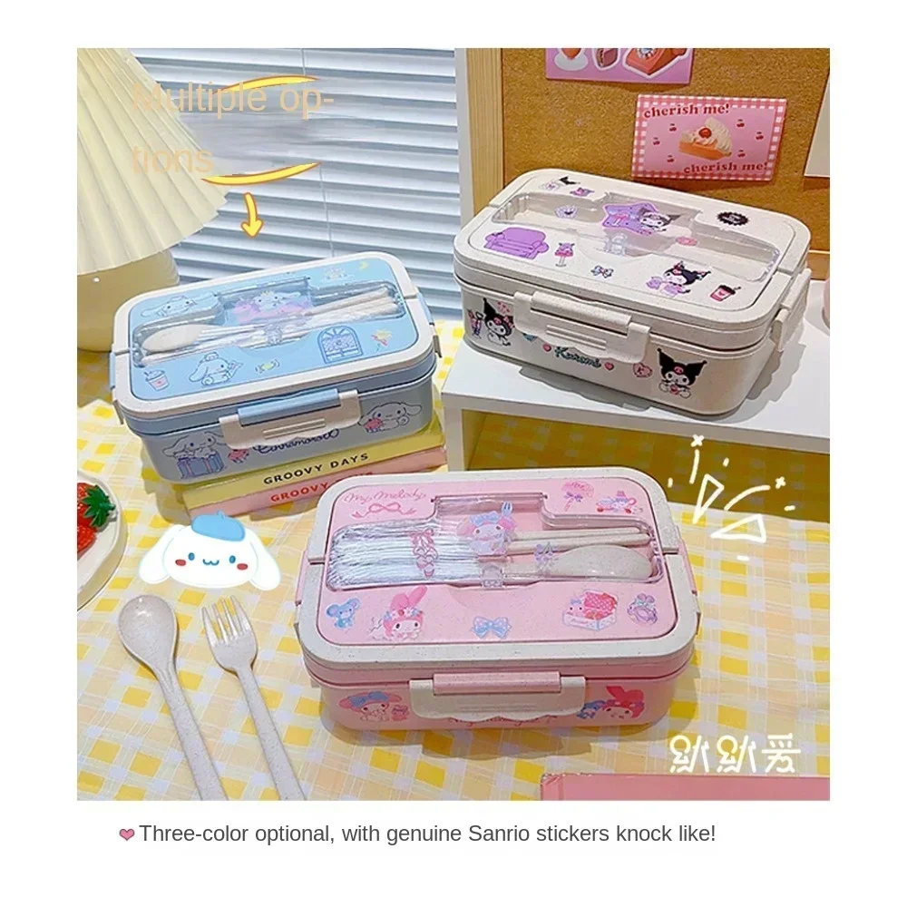 

Sanrio Cinnamoroll Kuromi My Melody Heatable Lunch Box Student Large Capacity Compartmentalised Eco-friendly Bento Box Tableware