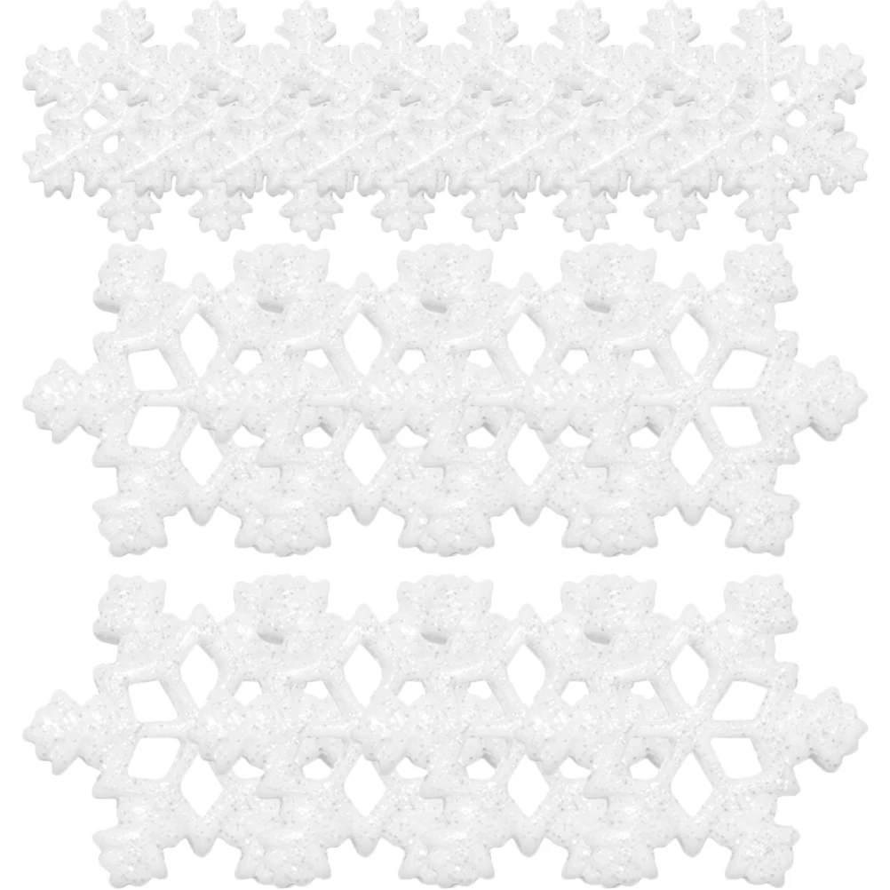 40 Uds. De abalorios de copo de nieve de simulación, adorno artesanal DIY para decoración de carcasa de teléfono, accesorios para el cabello, accesorio para el hogar, apliques de copo de nieve