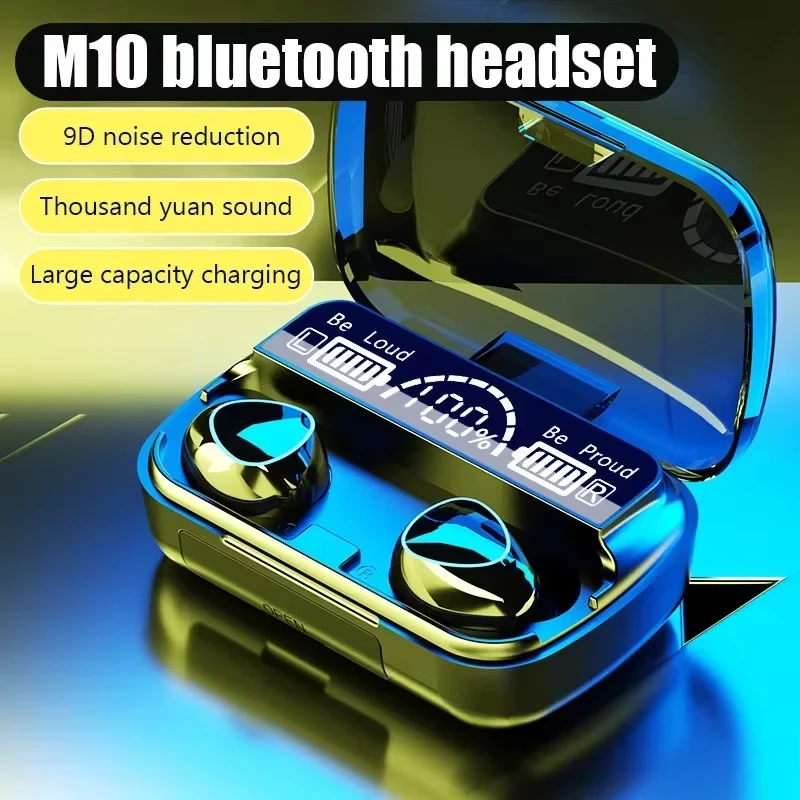 M10 TWS Fone Bluetooth Headphones with Mic Earbuds Charger Box Wireless Earphones LED Display Wireless Bluetooth Headset