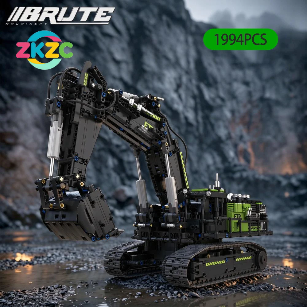 MOC 1994PCS Heavy Machinery Excavation - X7 Model Building Blocks DIY RC Excavator Assembly Bricks Toys For Children Xmas Gift
