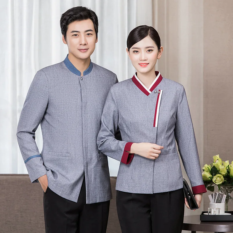 ホテルの部屋のクリーニング制服長袖秋冬衣装モールコミュニティプロパティクリーナー病院女性のクリーニング作業服