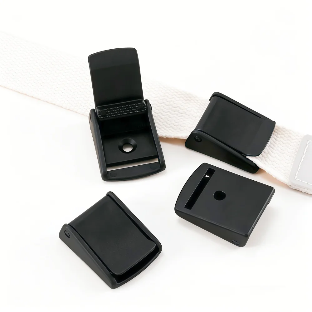 5-50 Stück/Packung Klemmschnallen aus Kunststoff, schwarz, Knebelverschluss für Rucksackgurte, Gurtband, 5/8 Zoll, 3/4 Zoll, 1 Zoll, 1-1/4 Zoll, 1-1/2 Zoll, 2 Zoll – Detail 4
